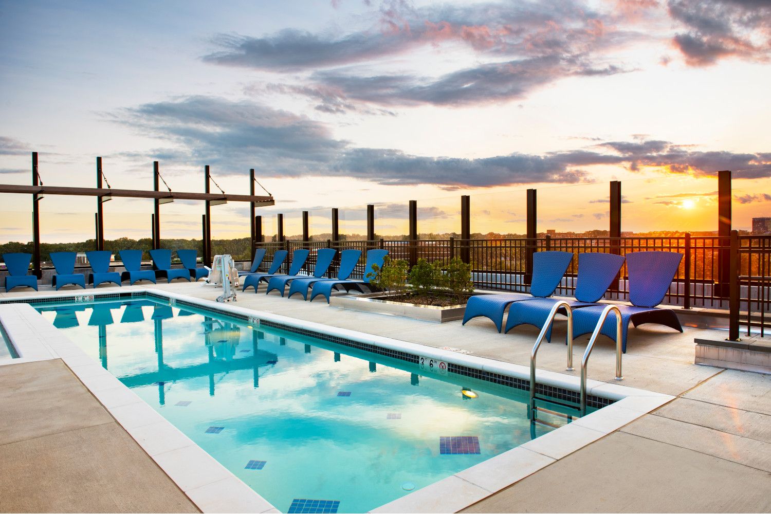 Outdoor Pool Sunset