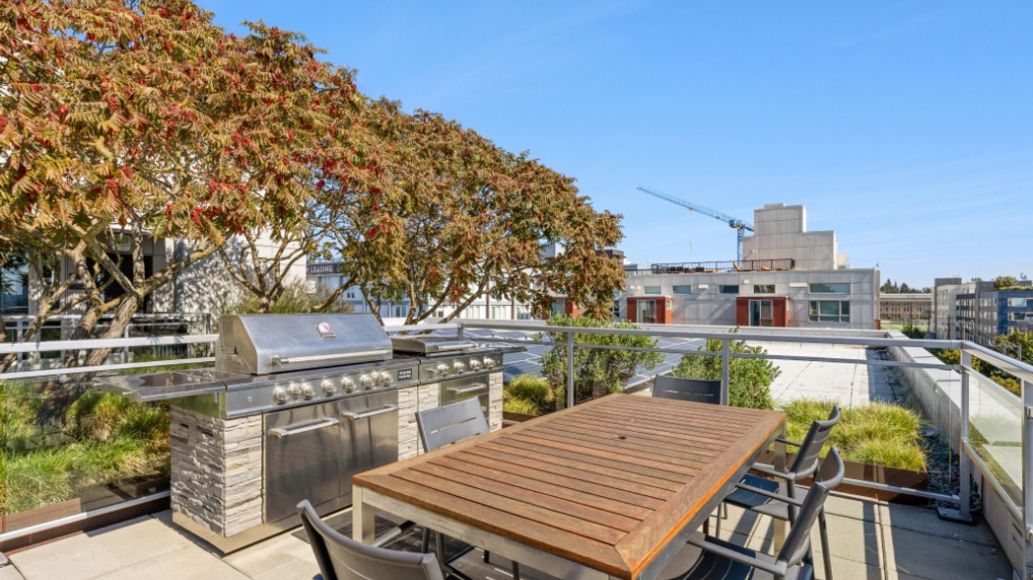 Rooftop grill stations at Eleanor in Seattle