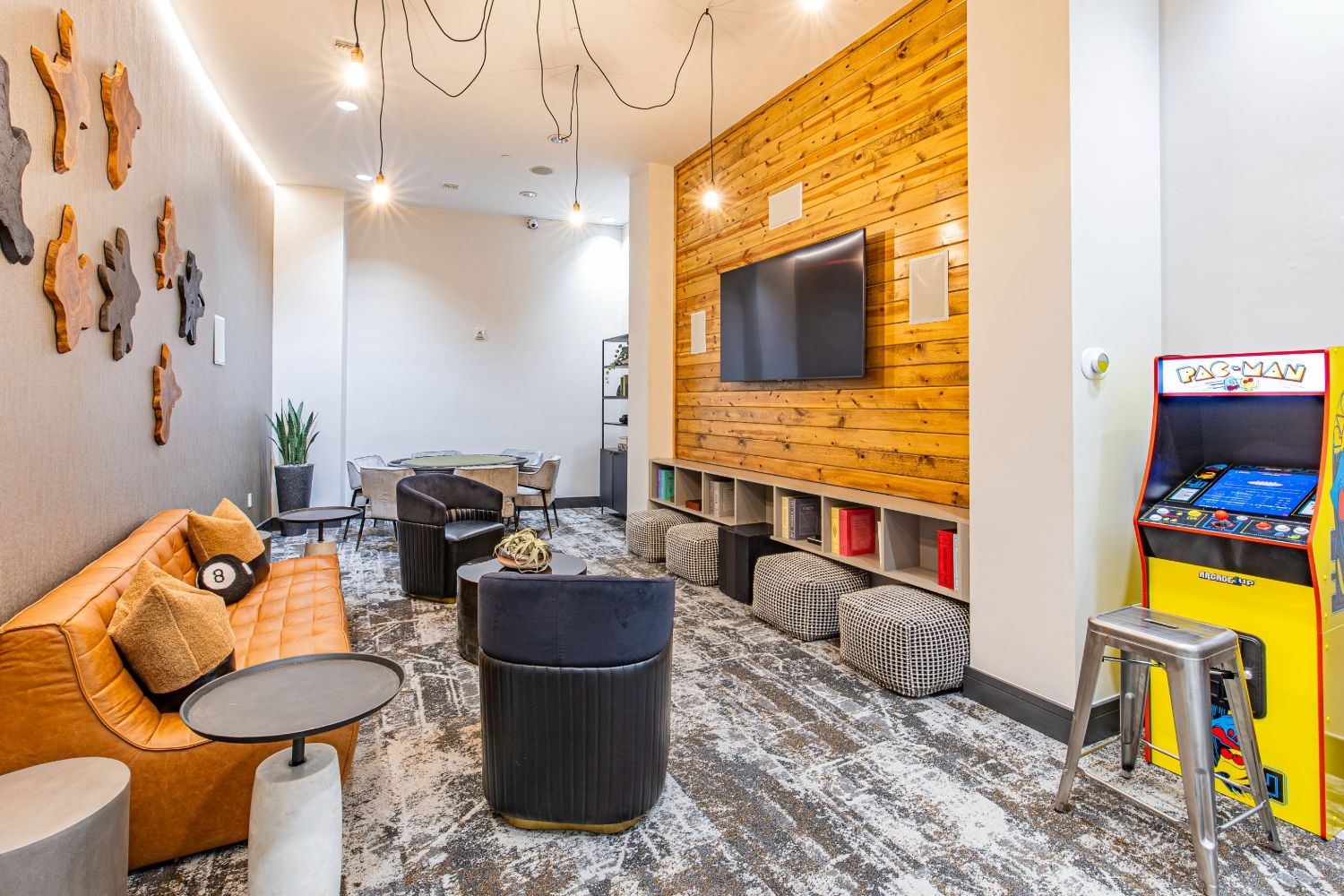 Community gaming space with arcade games