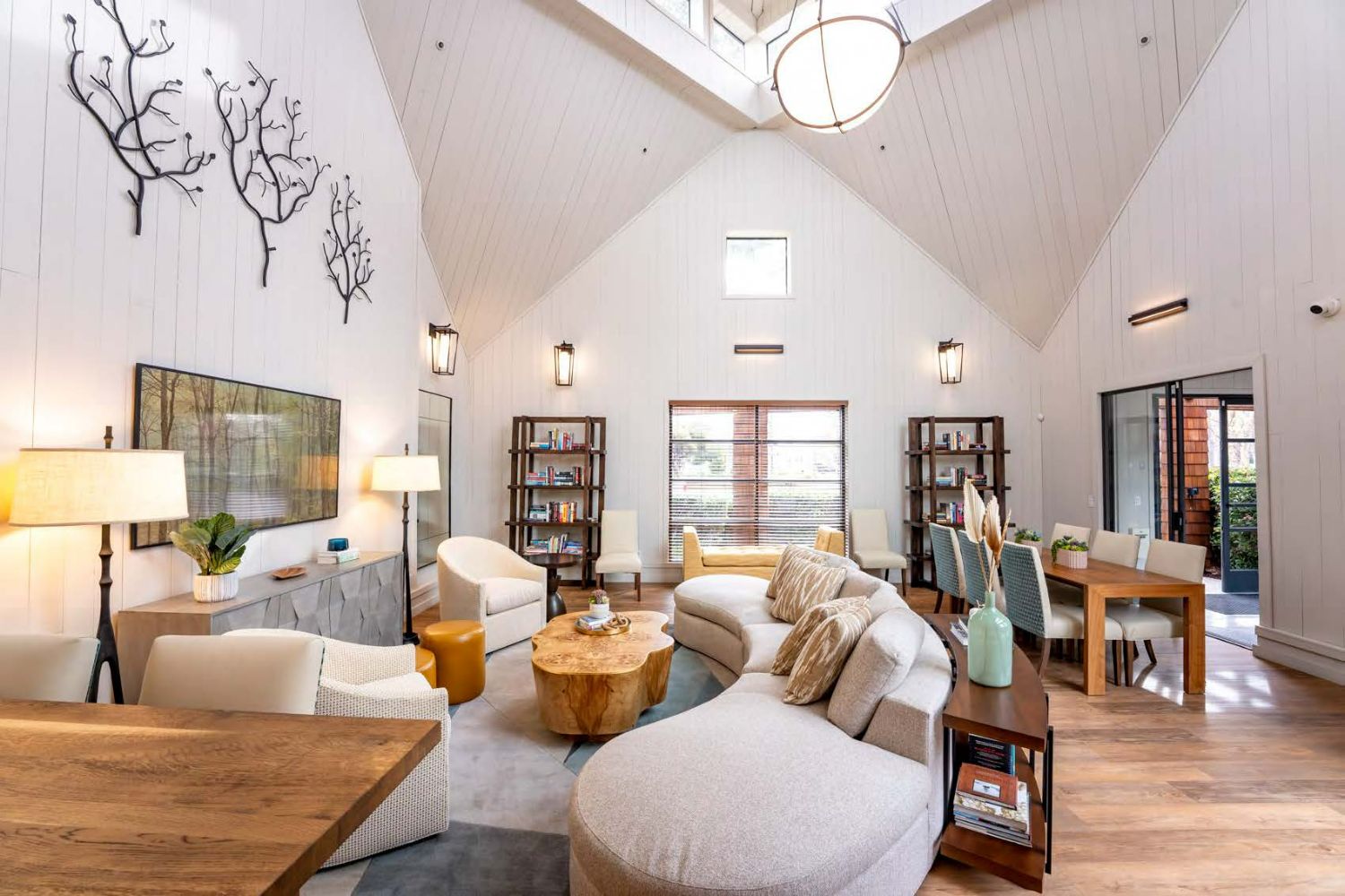 Modern resident clubhouse with lounge seating and stylish interiors
