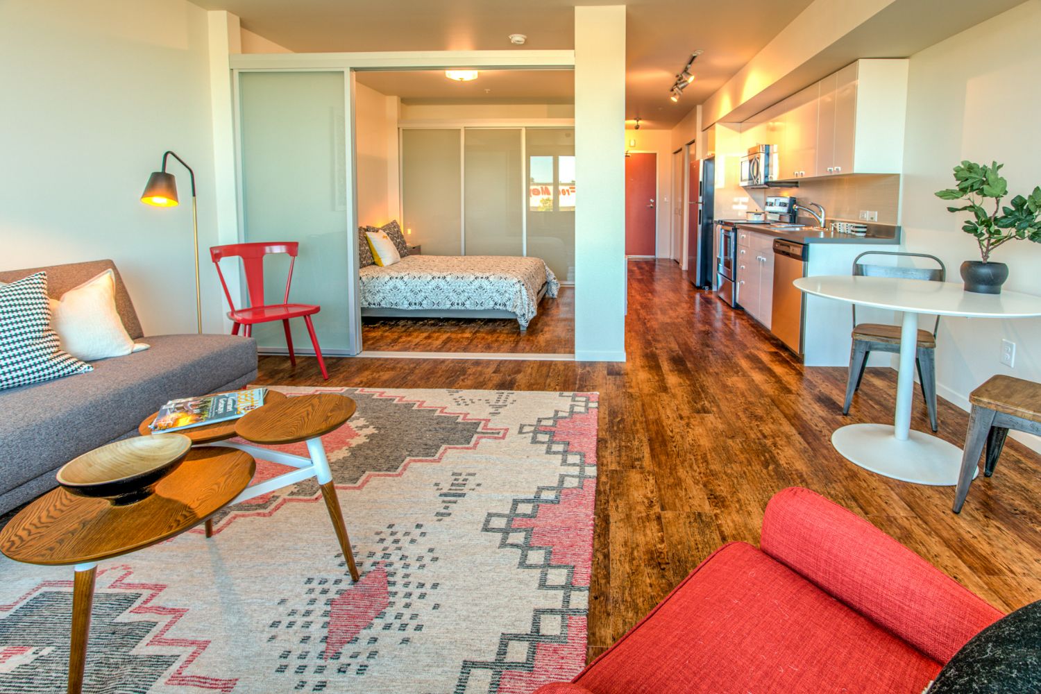 Spacious living room with contemporary design elements