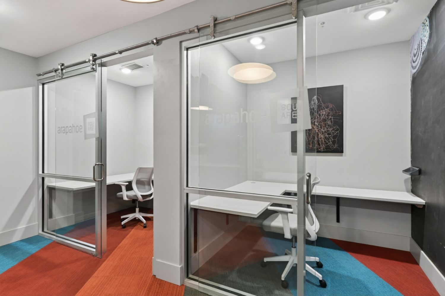 Resident coworking space with desks